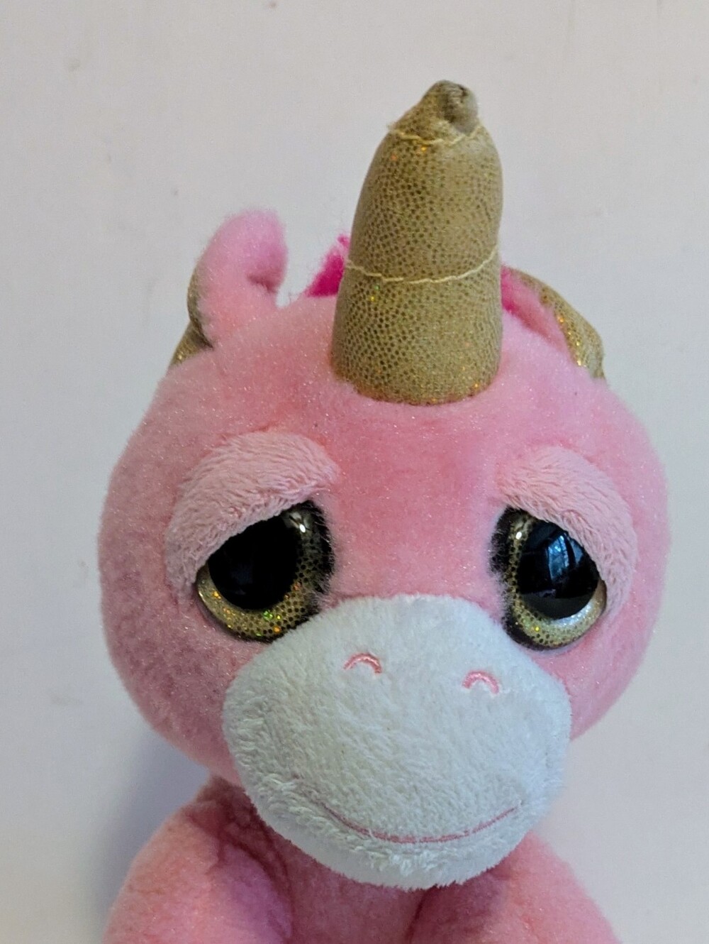 Unicorn Plush Pink Toy with Gold Horn Kids Toy 8 Height 5.5 Width